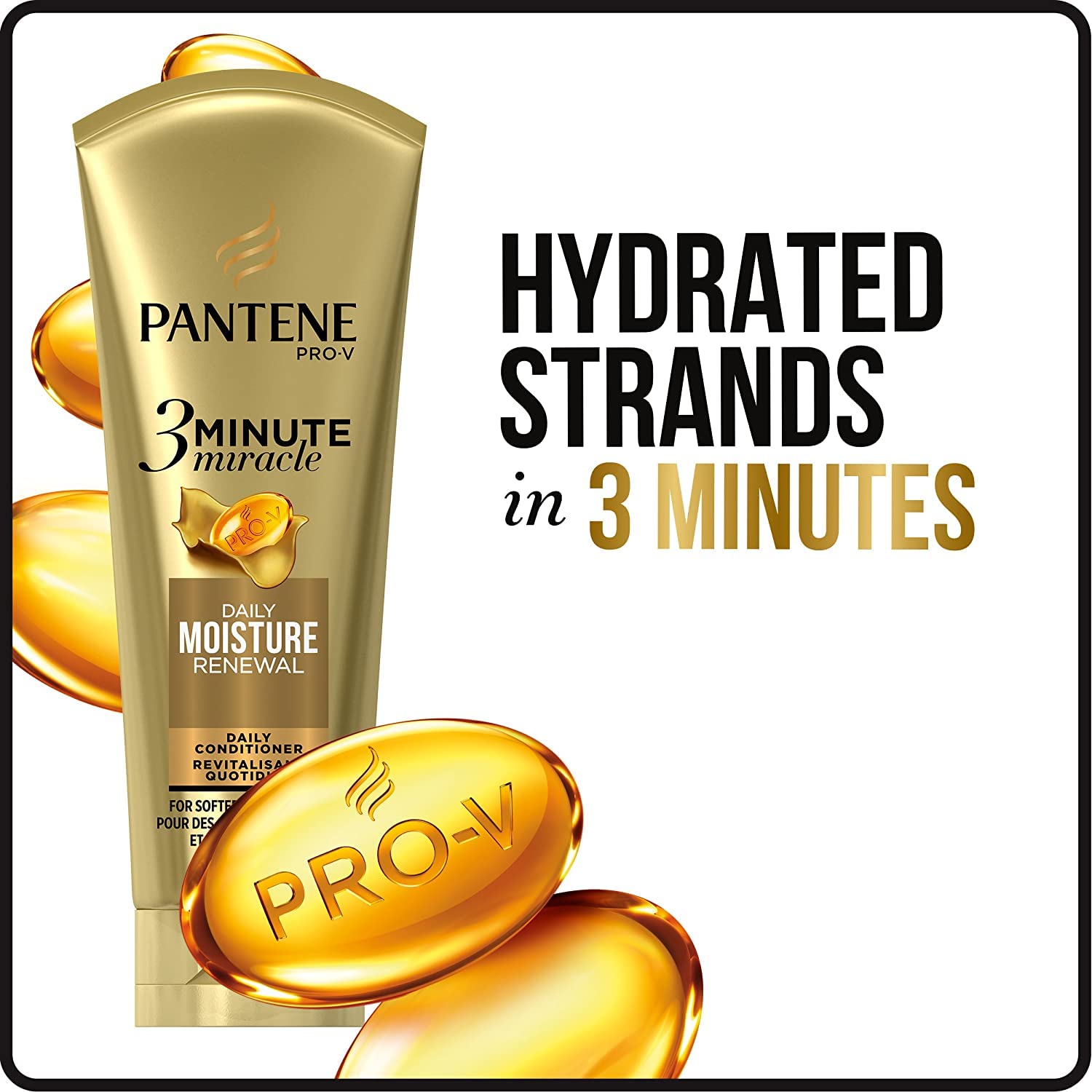 Pantene Moisture Renewal 3 Minute Miracle Deep Conditioner, 6 Fluid Ounce, Pack of 2