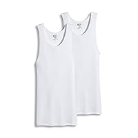 Jockey Men's T-Shirts Tall Man Classic A-Shirt Tank - 2 Pack, White, XL