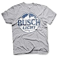 Busch Officially Licensed Light Beer Vintage Logo Mens T-Shirt (Blue-Heather)