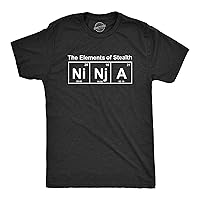 Mens Ninja Element of Stealth T Shirt Funny Adult Humor Graphic Nerdy Tees