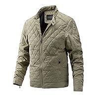Men's Packable Puffer Jacket Lightweight Softshell Diamond Quilted Jackets Winter Slim Fit Padded Bomber Outerwear