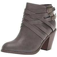 Journee Collection Women's Strap Fashion Boot, Grey, 7.5