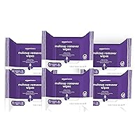 Amazon Basics Make Up Remover Wipes, Night Calming, 150 Count (6 Packs of 25) (Previously Solimo)