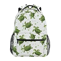 ALAZA Sea Turtle Bubble Backpack Purse with Multiple Pockets Name Card Personalized Travel Laptop Book Bag, Size M/16.9 inch