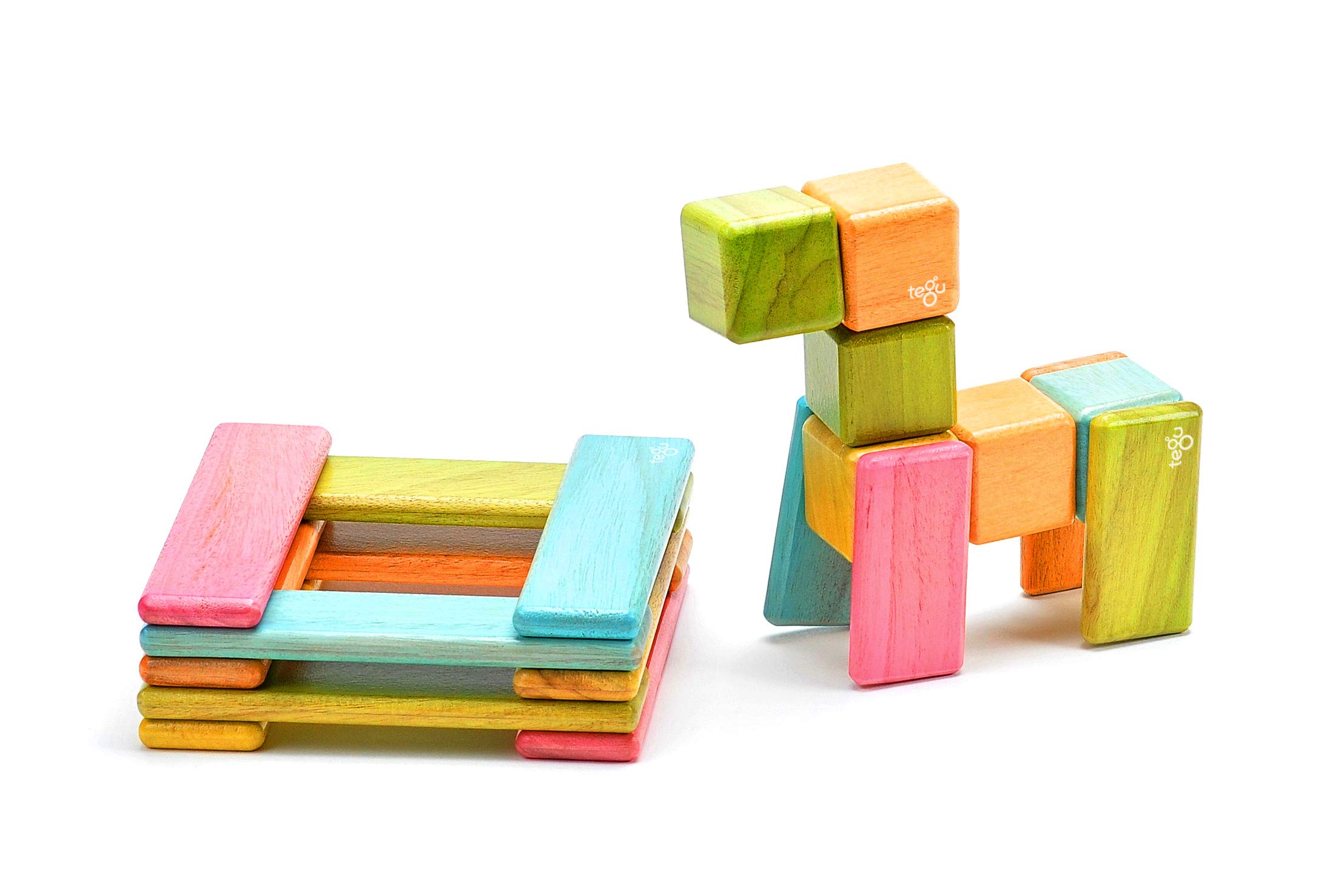26 Piece Tegu Discovery Magnetic Wooden Block Set,1-99 years old, Tints