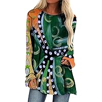 Funny St Patricks Day Shirt Women Green Gifts Turtle Neck Long Sleeve Tee Oversize Crewneck Sweatshirts Graphic