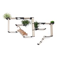 Catastrophic Creations Cat Condo, Garden-Like Cat Playground with Planter Shelves, Bamboo Construction, All Breed Sizes, English Chestnut Finish