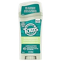 Tom's of Maine, Natural Long Lasting Aluminum Free Deodorant - Refreshing Lemongrass, 2.25 Ounce