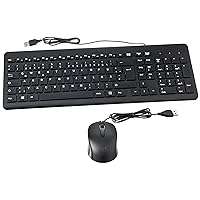 HP 150 Wired Mouse Keyboard Combination USB-A Ports 12 Fn Keys 1600 DPI Works with Windows & Mac Quiet QWERTZ Layout Black