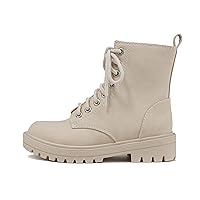 Soda FIRM - Lug Sole Combat Ankle Bootie Lace up w/Side Zipper