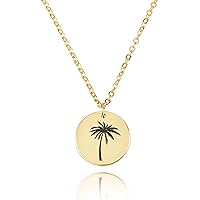 Palm Tree Necklace Tiny Pendant Nature Lover Jewely Dainty Charm Gift Ideas