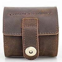 Genuine Leather 1 Slots Watch Box Business Travel Case Watch Storage and Display Case for Men Women Portable Travel Jewelry Leather Watches Storage Case
