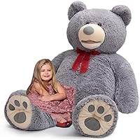 HollyHOME Teddy Bear Plush Giant Teddy Bears Stuffed Animals Teddy Bear Love Big Footprints 5 Feet Grey