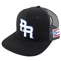 Trendy Apparel Shop PR 3D Embroidered Snapback Trucker Cap with Puerto Rico Flag