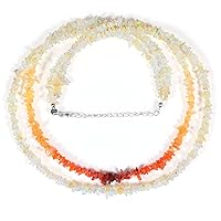 – Double Layer Shaded Ethiopian Opal Beads Necklace October Birthstone Beads Real Mexican Opal Beaded Jewelry In 925 Silver Clasp (50 CM)
