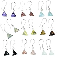 Teardrop Stone Hook Earrings for Women 925 Sterling Silver Crystal Birthstone Dangle Drop Earrings Earring Gemstone Jewelry Lightweight