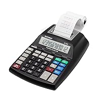 Printing Calculator with 12 Digit LCD Display Screen, 2.03 Lines/sec, Two Color Printing, Adding Machine for Accounting Use, AC Adapter Included (Black)