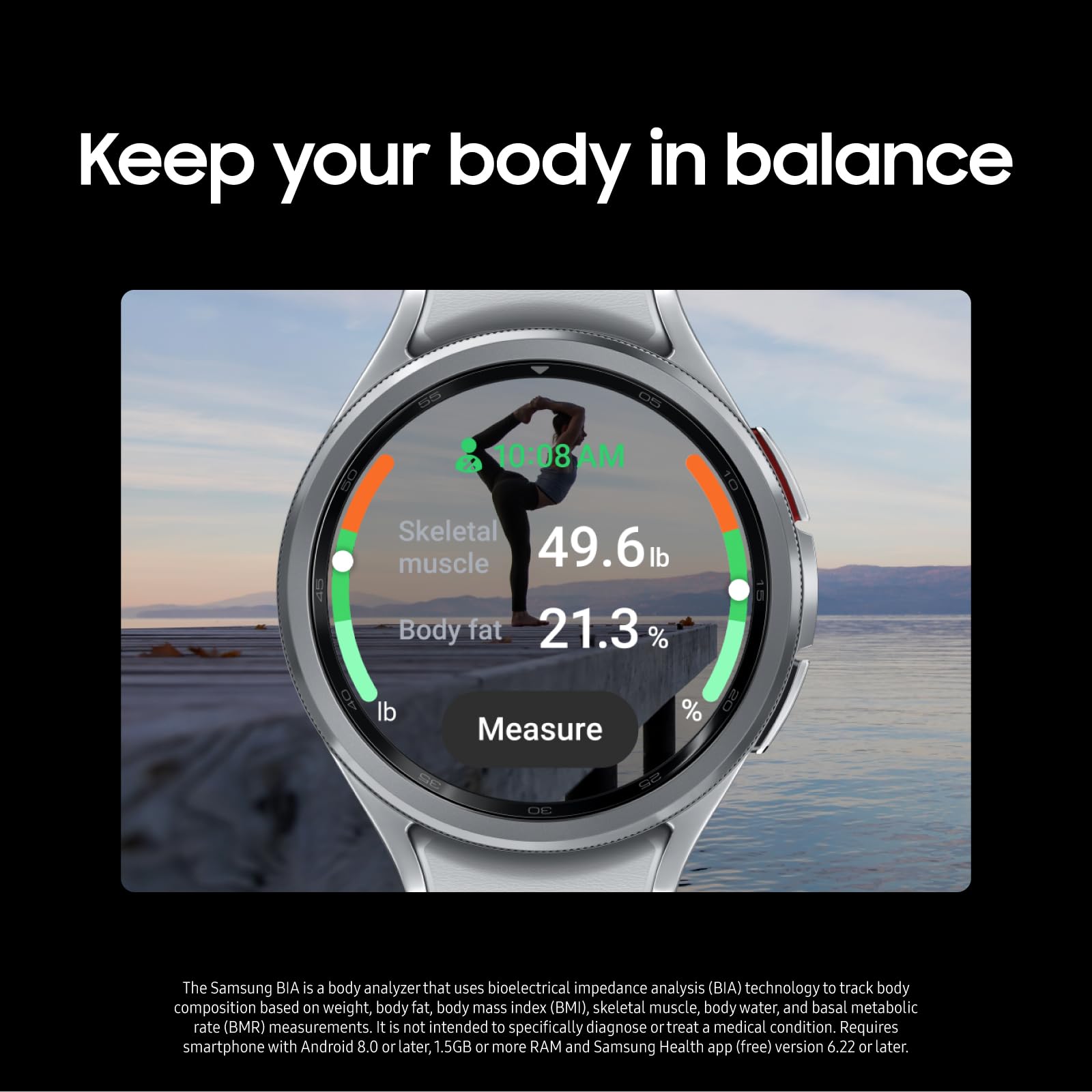 SAMSUNG Galaxy Watch 6 Bespoke Edition 47mm Exclusive Bluetooth Smartwatch, Health, Fitness, Sleep, HR Tracker, Improved Battery, Sapphire Crystal Glass, US Version, Black D-Buckle Band, Hybrid Camel
