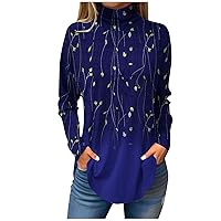 Womens Plus Size Blouses Blouses for Women Dressy Casual Long Sleeve Shirts Casual Print Tops Vintage Tunic Fall Clothes