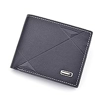 Men's Wallet Short Multi-Card Slots Fashion Casual Wallet Men's Youth Thin Tri-fold Horizontal Soft Wallet-Black