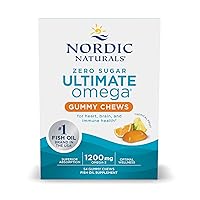 Nordic Naturals Zero Sugar Ultimate Omega Gummy Chews, Tropical Fruit, 54 Gummies, Supports Heart, Brain, and Immune Health, Non-GMO, Vegetarian, 27 Servings