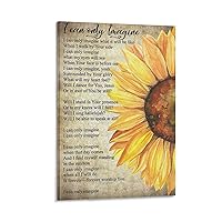 Posters Music Posters Floral Wall Art I Can Only Imagine Lyrics And Sunflowers Office Home Concert Hall Deco Canvas Art Poster And Wall Art Picture Print Modern Family Bedroom Decor 08x12inch(20x30cm)