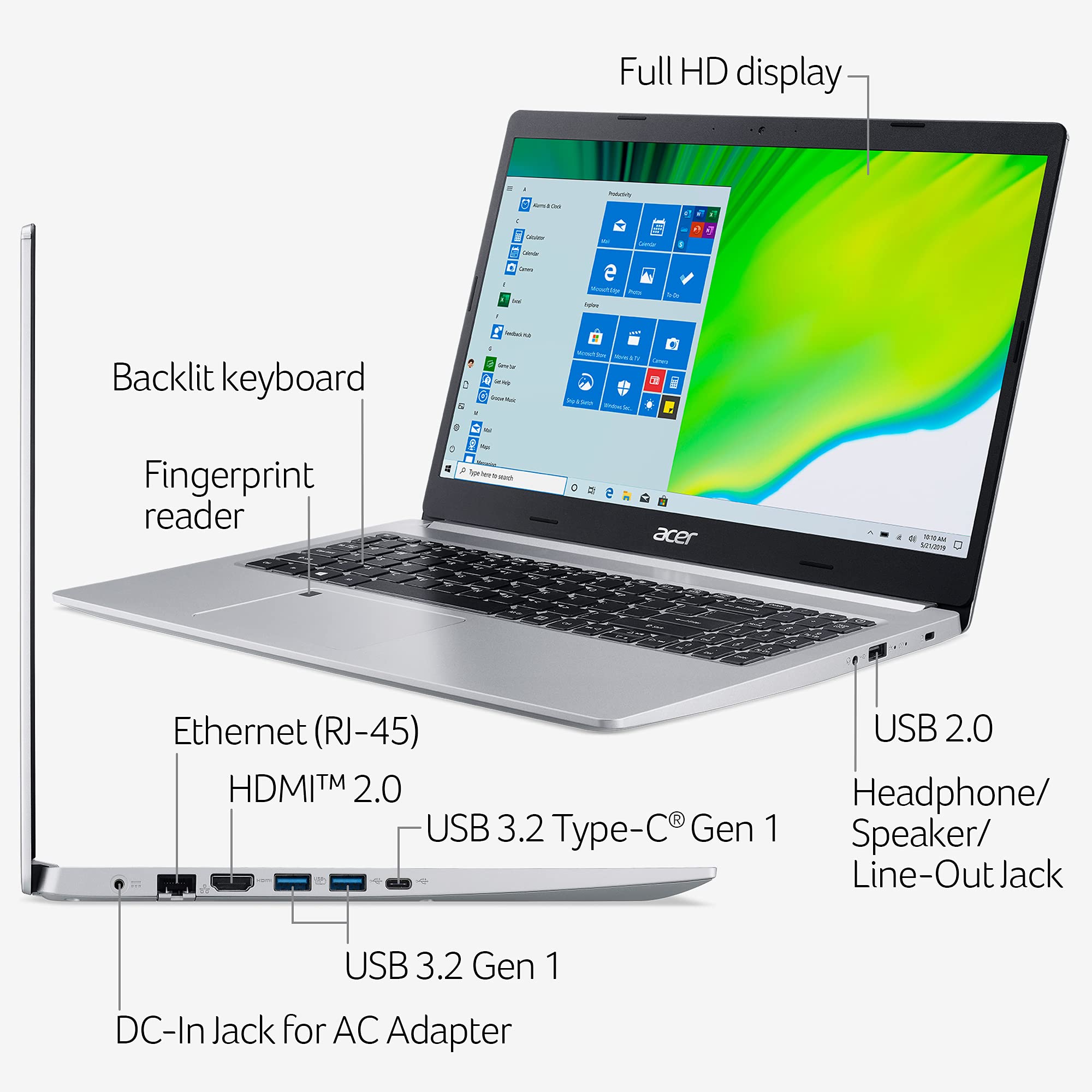 Acer Aspire 5 A515-46-R14K Slim Laptop | 15.6