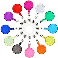 JANYUN 100 Pcs Badge Reels Retractable Badges Holder for ID Card Keychain Whistles Lanyards for School Office (Assorted Color)