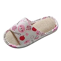 Girls Slippers Size 2 Toddler House Slippers For Boys Open Toe Cotton Comfort Slip On Indoor Girls Sandals with Pearls