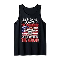 Dad The Firefighter The Myth The Legend USA American Flag Tank Top