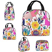 Insulated Lunch bag Lunch box for Women Mexican Otomi Animals Lunchbox Portable Lunch Tote Bag