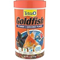 Goldfish Flakes, Nutritionally Balanced Diet For Aquarium Fish, Vitamin C Enriched Flakes, 2.2 oz