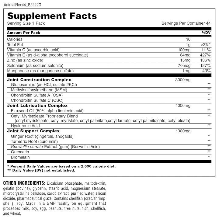 Mua Animal Flex – All-in-one Complete Joint Supplement - Turmeric Root  Curcumin - Glucosamine Chondroitin - MSM - Hyaluronic Acid - Repair and  Restore - 44 Packs trên Amazon Mỹ chính hãng 2023 | Fado