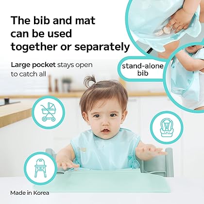 Papas Idea - Manta Baby Feeding Bib with Combinable Mat