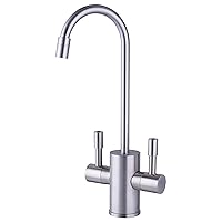 RH-F560-BN Faucet Only for Instant Hot Water Tank, Insulated, Safety Lock on Handle, Dual Lever Hot & Cold Water, Brushed Nickel Finish