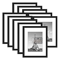 upsimples Picture Frame Set of 10 for 6x8 and 8.5x11 Photos, Black Multi Photo Frames Collage for Wall or Tabletop Display