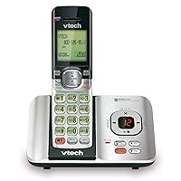 VTech CS6529 DECT 6.0 Phone Answering System with Caller ID/Call Waiting, 1 Cordless Handset, Silver/Black