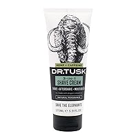 DR. TUSK 3-in-1 Shaving Cream | 97% Natural Shave Cream for Men | Shave, Aftershave and Moisturizer | Aloe, Caffeine, Hempseed Oil and Dragons Blood | 5.9 Fl Oz