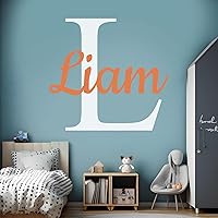 Multiple Font Custom Name & Initial Nursery Wall Decal - Mural Wall Decal Sticker for Home Children's Bedroom, Car & Laptop (OP002)