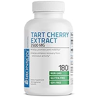 Tart Cherry Extract 2500 mg Vegetarian Capsules with Antioxidants and Flavonoids Non-GMO, 180 Count