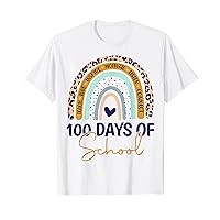 100 Days Of School Teacher Kids 100th Day Of School Rainbow T-Shirt