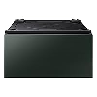 SAMSUNG 27-Inch Bespoke Front Load Washer Dryer Pedestal Stand w/ Pull Out Laundry Storage Drawer, WE502NG, Forest Green