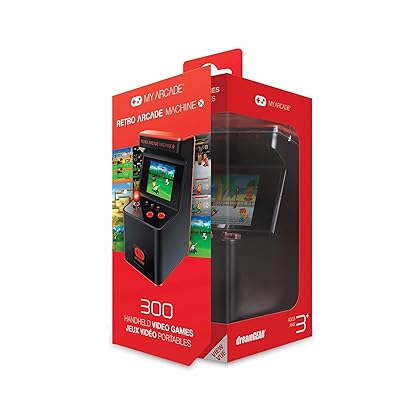 My Arcade Retro Arcade Machine X Playable Mini Arcade: 300 Retro Style Games Built In, 5.75 Inch Tall, AA Battery Powered, 2.5 Inch Color Display, Illuminated Buttons, Speaker, Volume Control