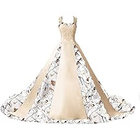 Camo with Lace Ball Gown Wedding Dresses for Bride with Cross Straps Back