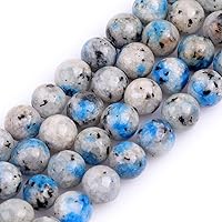 JOE FOREMAN 8mm Blue K2 Azurite Natural Stone Beads for Jewelry Making Bulk Full 15