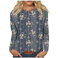 Women's Autumn Tops, Women's Fashion Casual Long Sleeve Print Round Neck Pullover Top Shirt