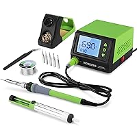 WORKPRO Soldering Station, 60W Soldering Iron Kit with Digital Display and 5 Extra Iron Tips, Precision Temperature Control Solder Station for Electronic Repair, DIY Enthusiasts and Jewelry Makers