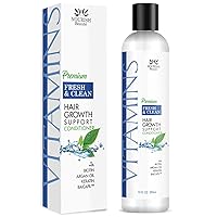 Vitamins Premium Conditioner for Hair Loss to Promote Hair Regrowth, Fresh and Clean, 10 Ounce