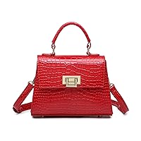 PU Leather Handbags and Purses for Women Crocodile Pattern Top Handle Shoulder Bags Flap Crossbody Satchel Bags