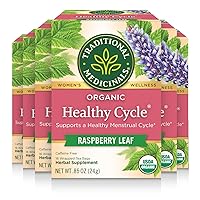 Tea, Organic Healthy Cycle, Supports Healthy Menstrual Cycles, 96 Tea Bags (6 Pack)